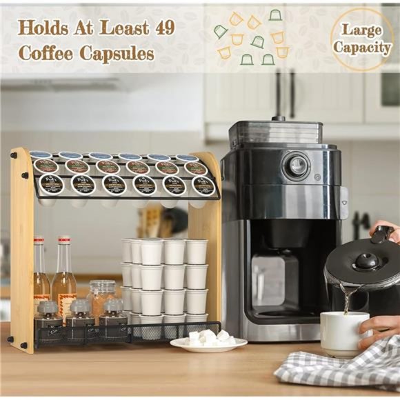 Cup Holder Large Capacity Coffee Pod Holder Coffee Bar Accessories & Cup Storage - Picture 5 of 6